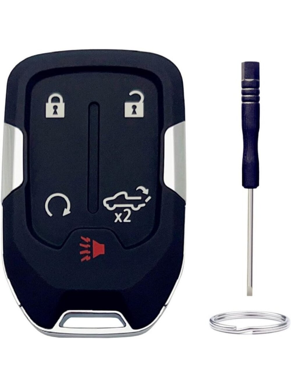 5-Button Key Fob Shell Replacement for Chevy Silverado & GMC Sierra 2019-2022